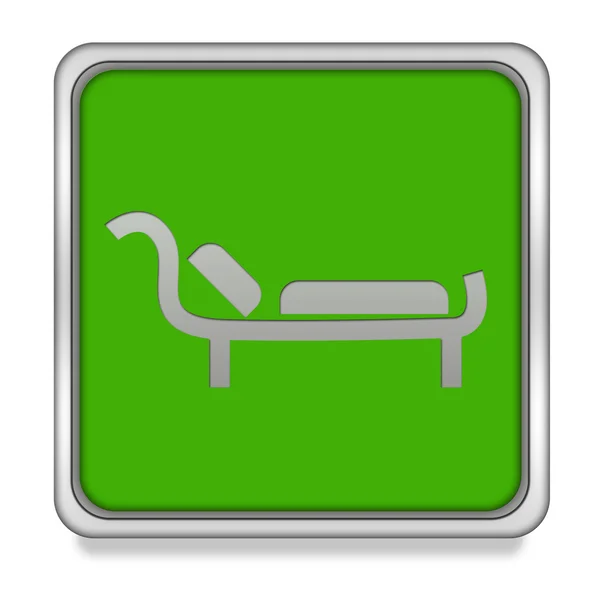 Bed square icon on white background — Stock Photo, Image