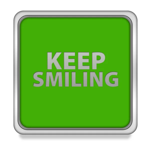 Continue sorrindo ícone quadrado no fundo branco — Fotografia de Stock