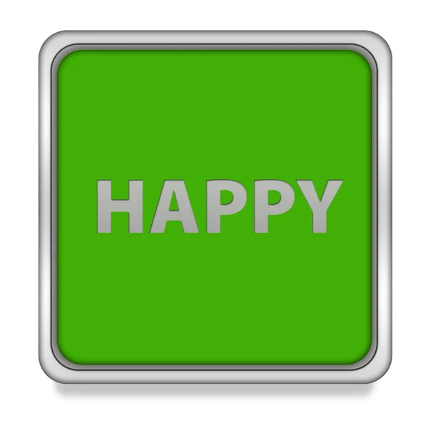 Happy square icon on white background — Stock Photo, Image