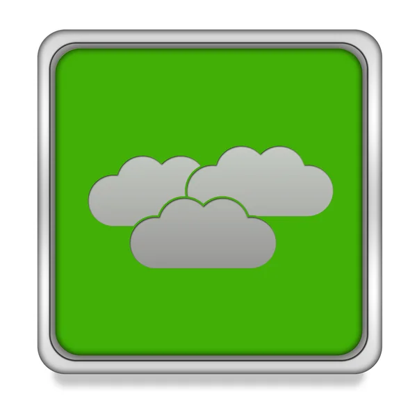 Icona quadrato nuvola su sfondo bianco — Foto Stock