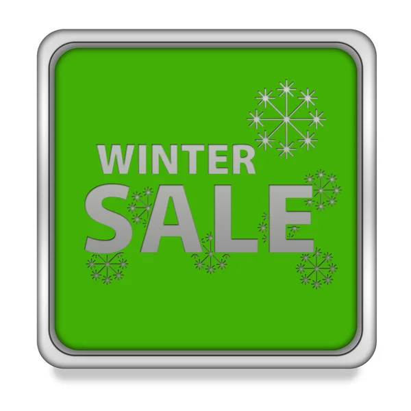 Зимовий продаж квадратної ікони на білому тлі — стокове фото
