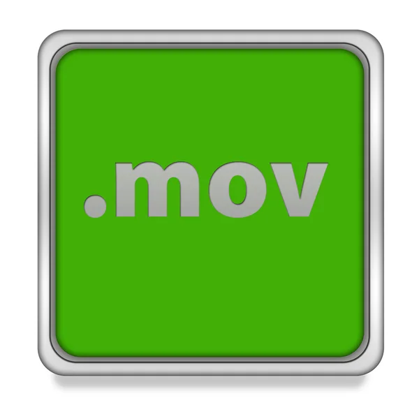 .mov quadratisches Symbol auf weißem Hintergrund — Stockfoto