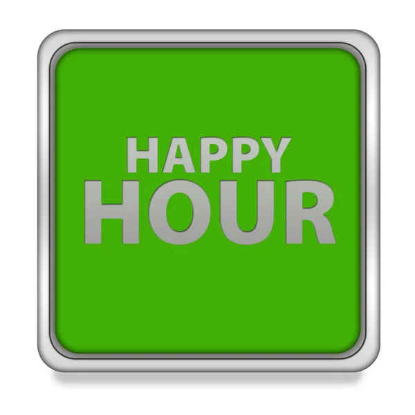 Happy hour square icon on white background — Stock Photo, Image