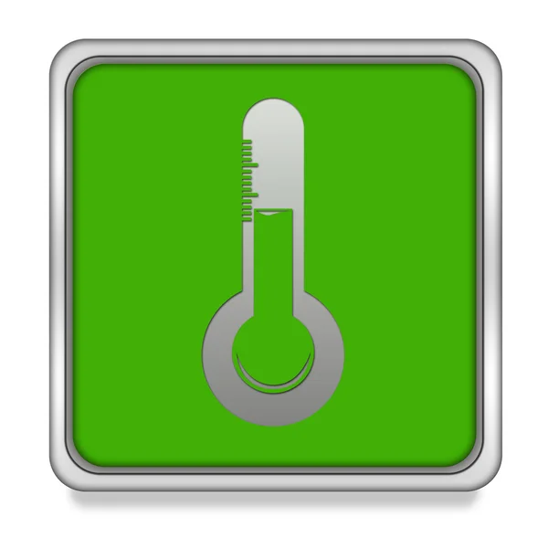 Ícone quadrado de temperatura no fundo branco — Fotografia de Stock