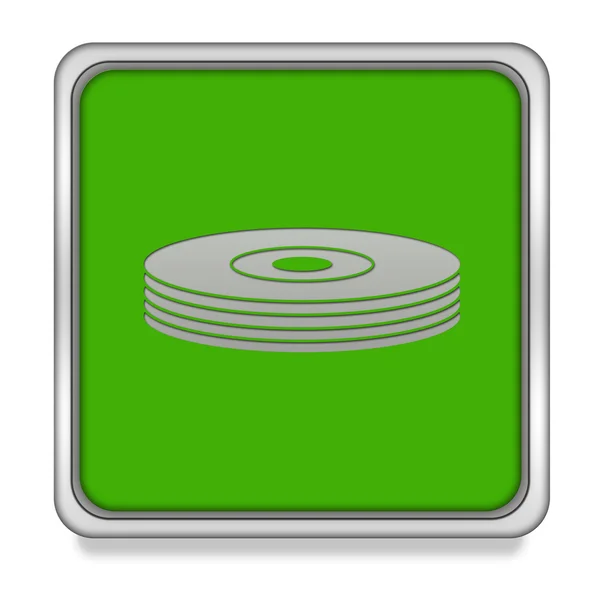 CD ikona kwadrat na białym tle — Zdjęcie stockowe