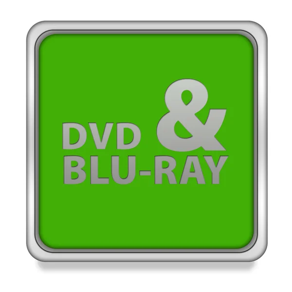 DVD en bluray vierkante pictogram op witte achtergrond — Stockfoto