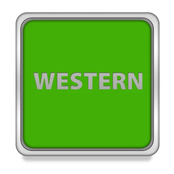 Icona quadrata occidentale su sfondo bianco — Foto Stock