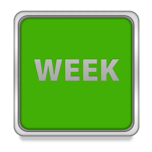 Čtvercová ikona týden na bílém pozadí — Stock fotografie