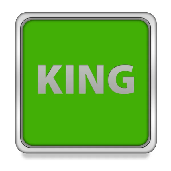 白色背景上的国王方形图标 — 图库照片