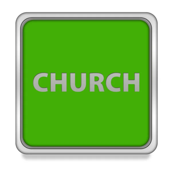 Ícone quadrado da igreja no fundo branco — Fotografia de Stock