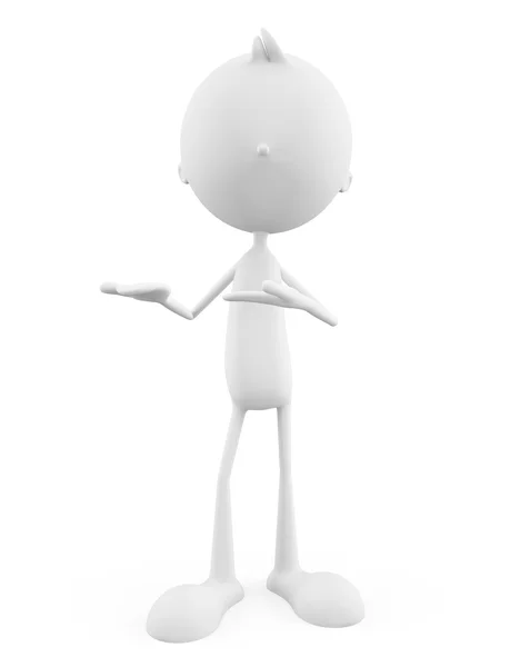 White character with arounding pose — Stock Photo, Image