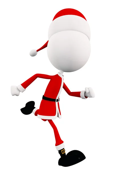 3D Santa med rinnande pose — Stockfoto