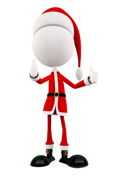 3D Santa a hüvelykujjával felfelé póz — Stock Fotó