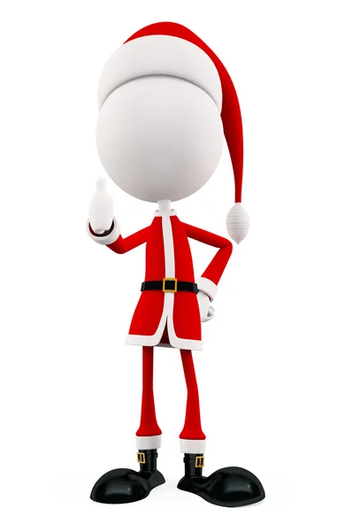 3D Santa med tumme upp pose — Stockfoto