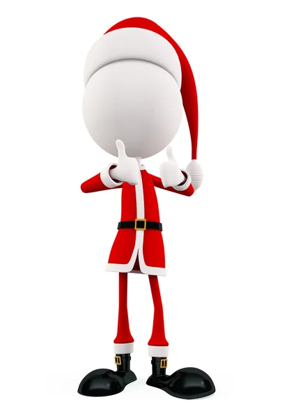 3d Santa with thumb up pose — Stock Photo, Image