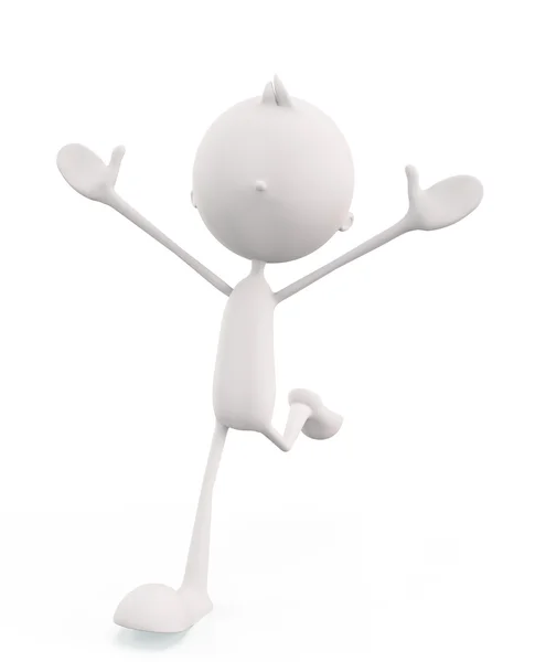 3d White character with running pose — Stock Photo, Image