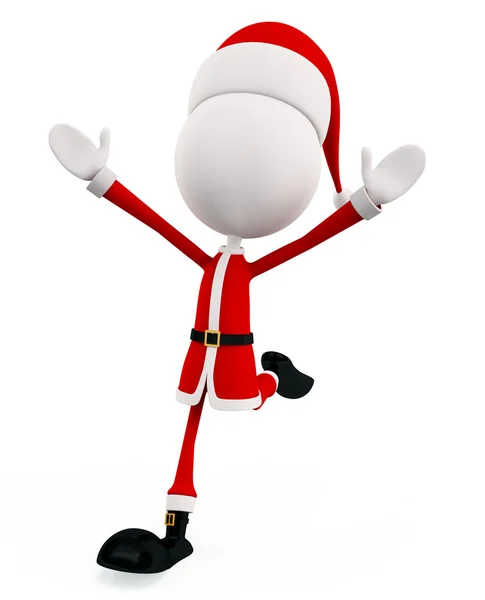 3d santa with running pose — Stock Photo, Image