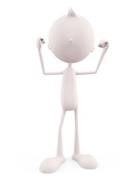 Weiße Figur mit Win-Pose — Stockfoto