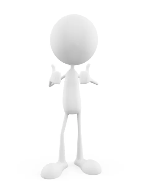 Başparmak poz ile beyaz karakter