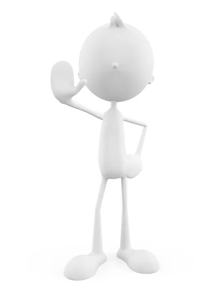 Weiße Figur mit Stop-Pose — Stockfoto