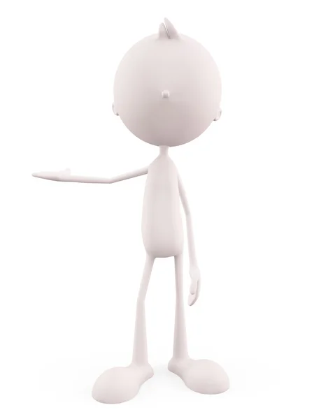 Weiße Figur mit präsentierender Pose — Stockfoto