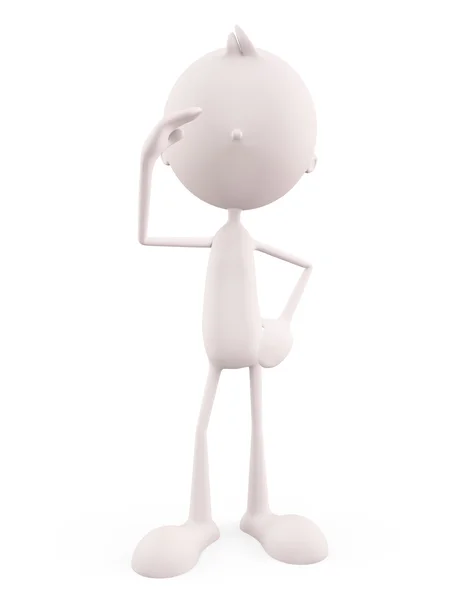 White character with arounding pose — Stock Photo, Image