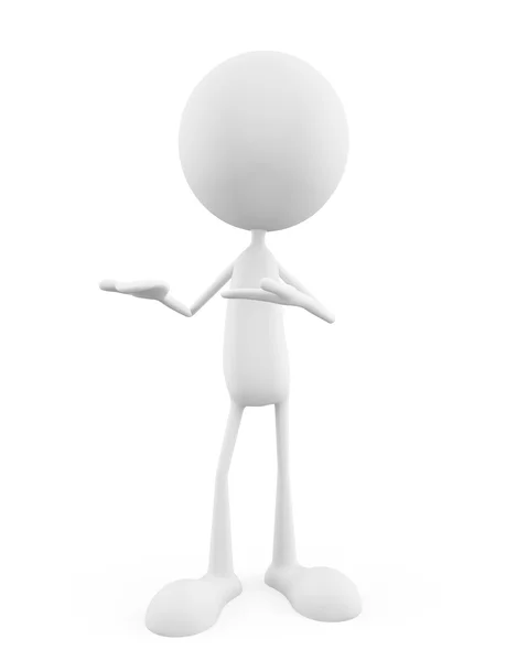 White character with is presenting pose — Stock Photo, Image