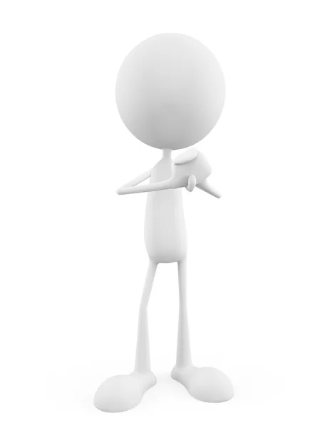 White character with arounding pose — Stock Photo, Image