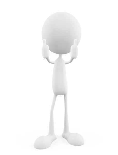 Weiße Figur mit erhobenem Daumen — Stockfoto