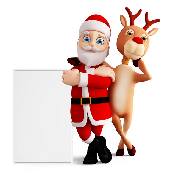 Santa dan Reindeer untuk Natal — Stok Foto