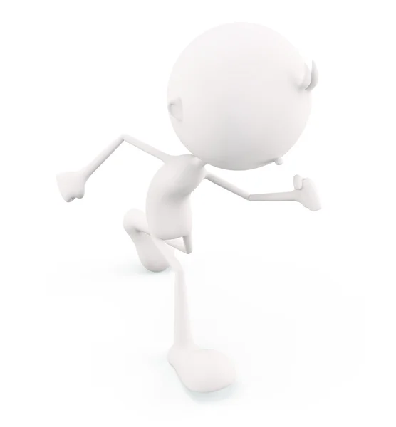 White character with running pose — Stock Photo, Image
