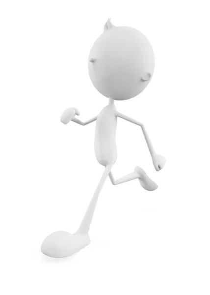 White character with running pose — Stock Photo, Image