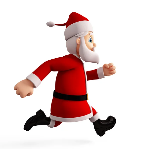 Santa is running  for Christmas — Stock Photo, Image