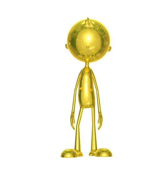 Golden character with standing pose — Stock Photo, Image