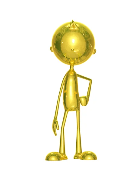 Golden character with around pose — Stock Photo, Image