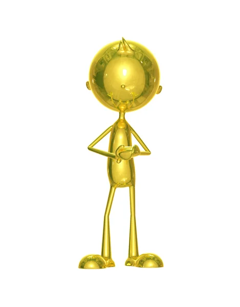 Golden character with presenting relation — Stock Photo, Image