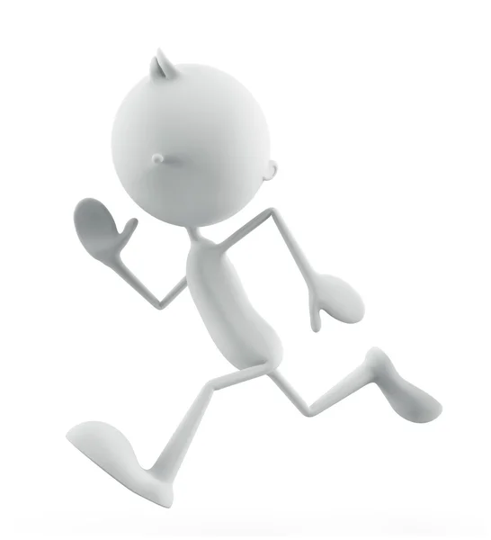 White character with run — Stock Photo, Image