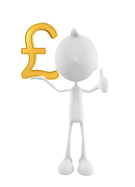 White character with pound — Stock Photo, Image