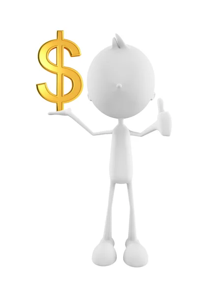 White character with doller sign — Stock Photo, Image