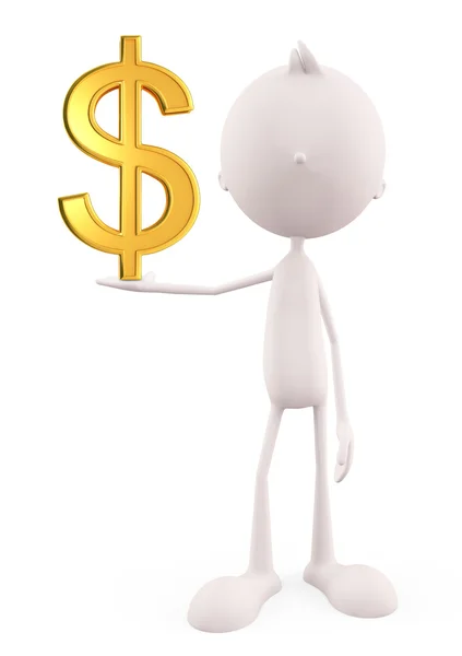 White character with doller sign — Stock Photo, Image