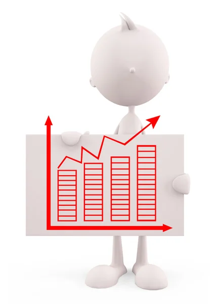 Hvitt tegn med graf – stockfoto