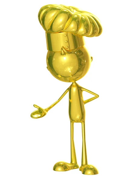 Ganchillo dorado con pose de presentación — Foto de Stock