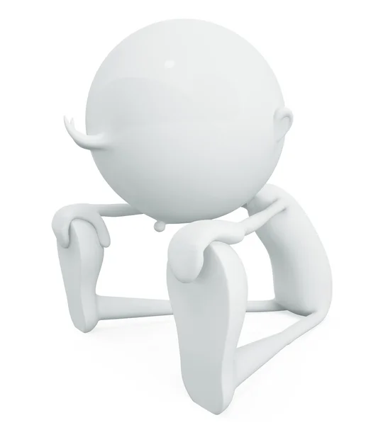 White character with exercise pose — Stock Photo, Image