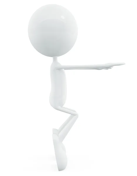 White character with exercise pose — Stock Photo, Image