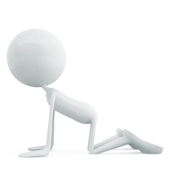 White character with exercise pose — Stock Photo, Image