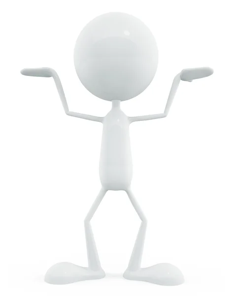 White character with exercise pose — Stock Photo, Image