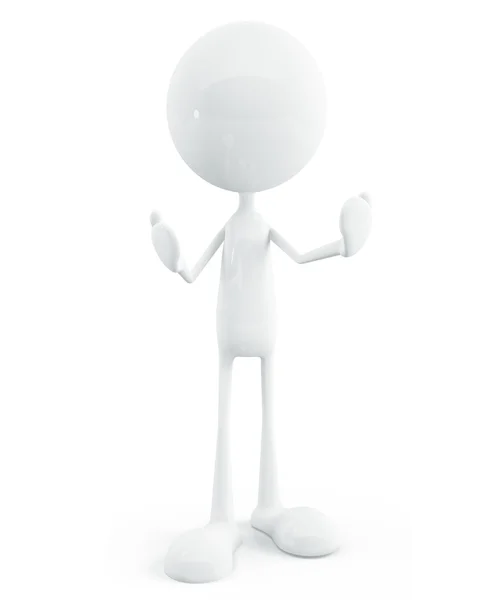 White character with presenting pose — Stock Photo, Image