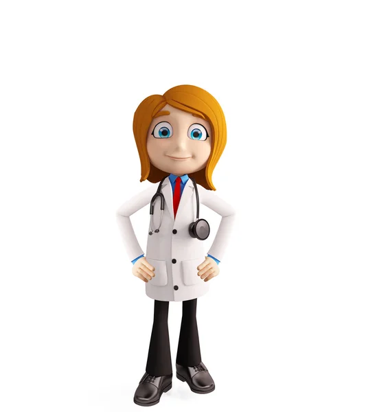 Vrouwelijke arts met staande pose — Stockfoto