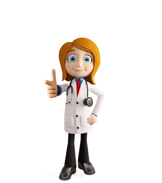 Female doctor with pointing pose — Stock Photo, Image