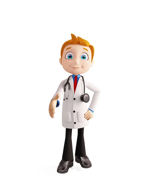 Doktor el sıkışma poza sahip